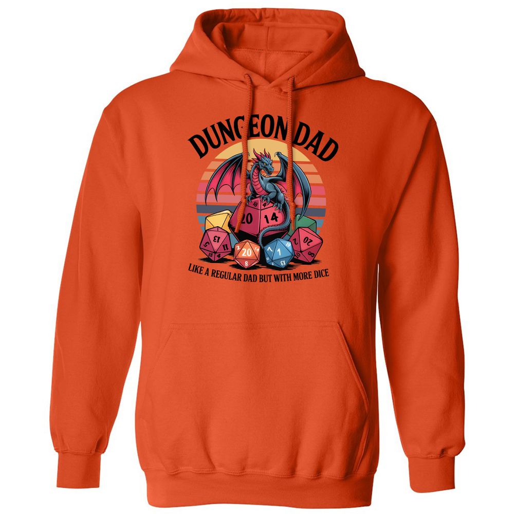 Dungeon Dad With More Dice Classic Unisex Hoodie - Orange - 10