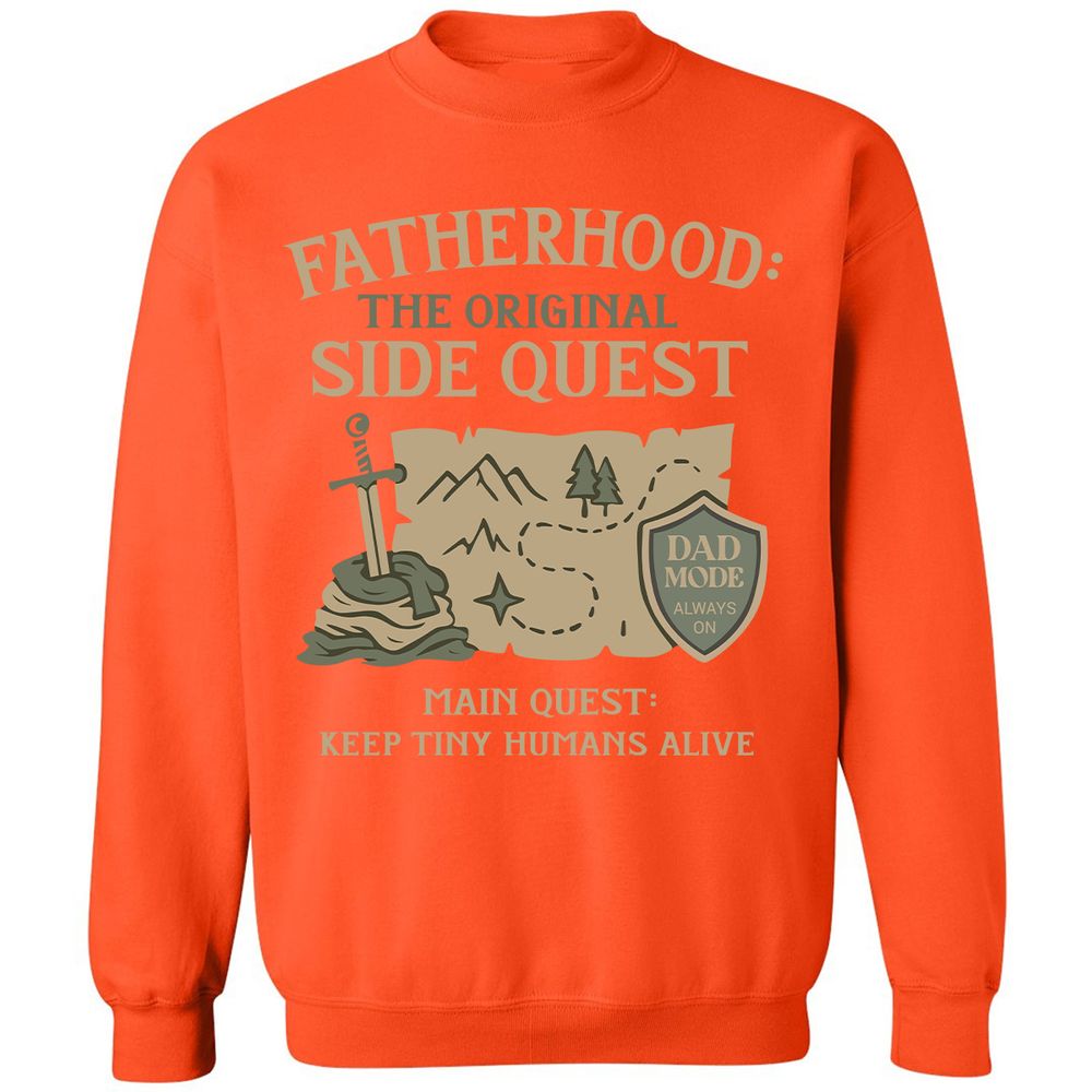 Fatherhood The Original Side Quest Classic Unisex Sweatshirt - Orange - 10