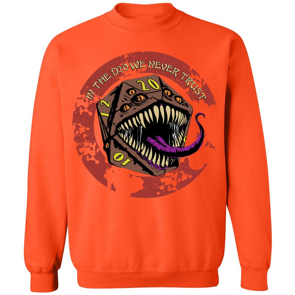 In The D20 We Never Trust Classic Unisex Sweatshirt - Orange - 10