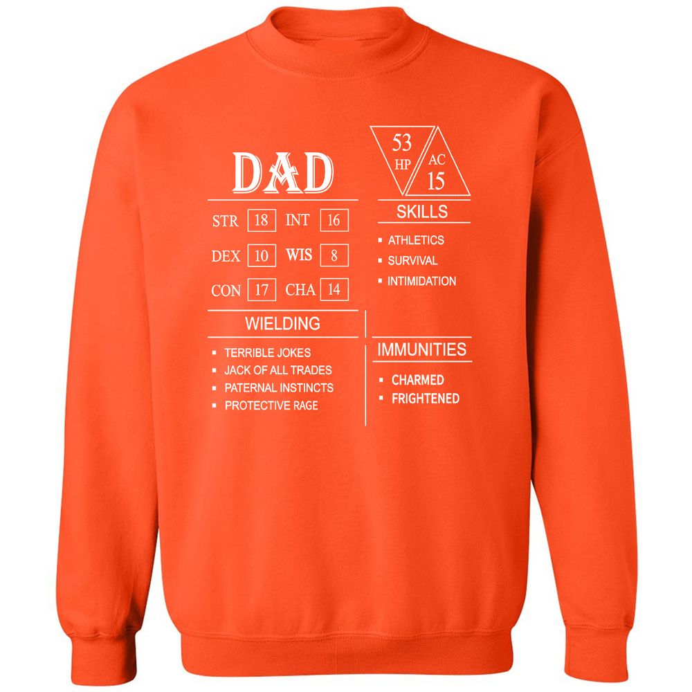 Dad Stat Block Classic Unisex Sweatshirt - Orange - 10