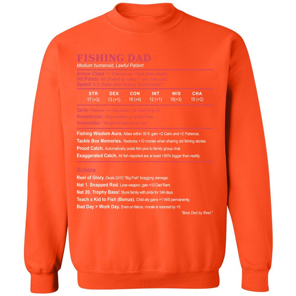 FISHING DAD Classic Unisex Sweatshirt - Orange - 10