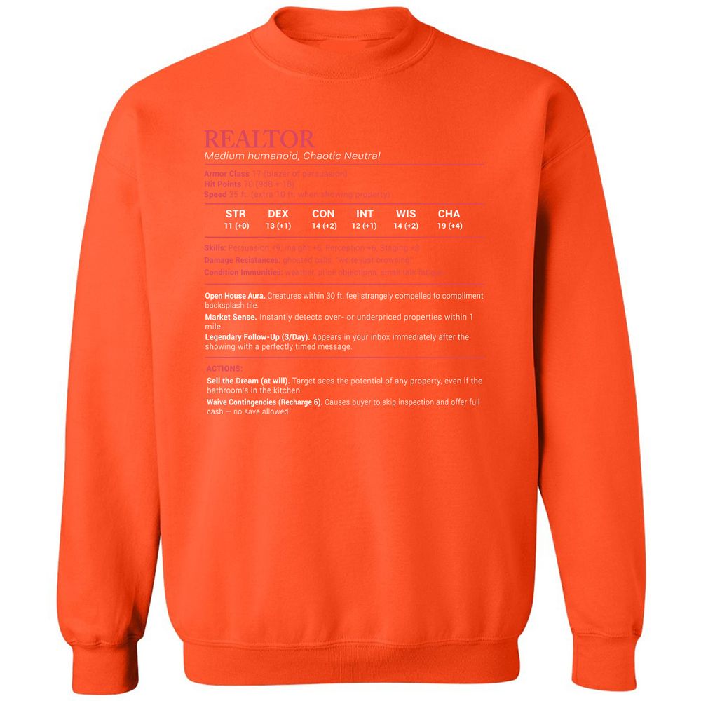 Realtor Stats Classic Unisex Sweatshirt - Orange - 10