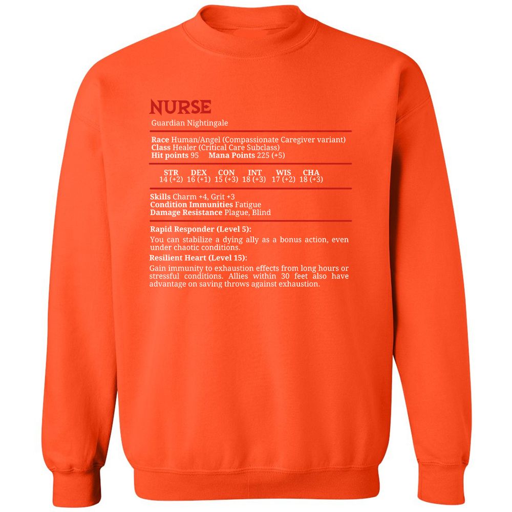 Nurse Stats Classic Unisex Sweatshirt - Orange - 10