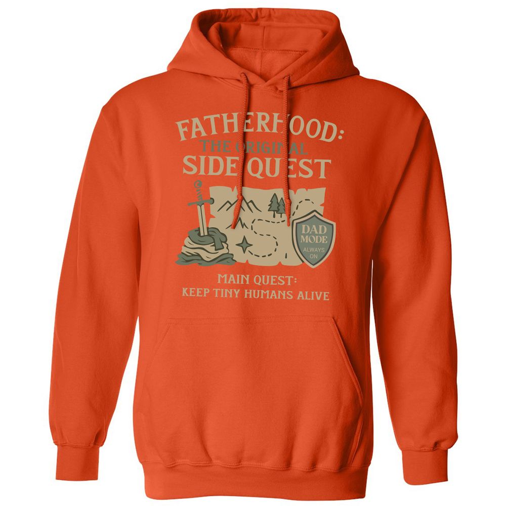 Fatherhood The Original Side Quest Classic Unisex Hoodie - Orange - 10