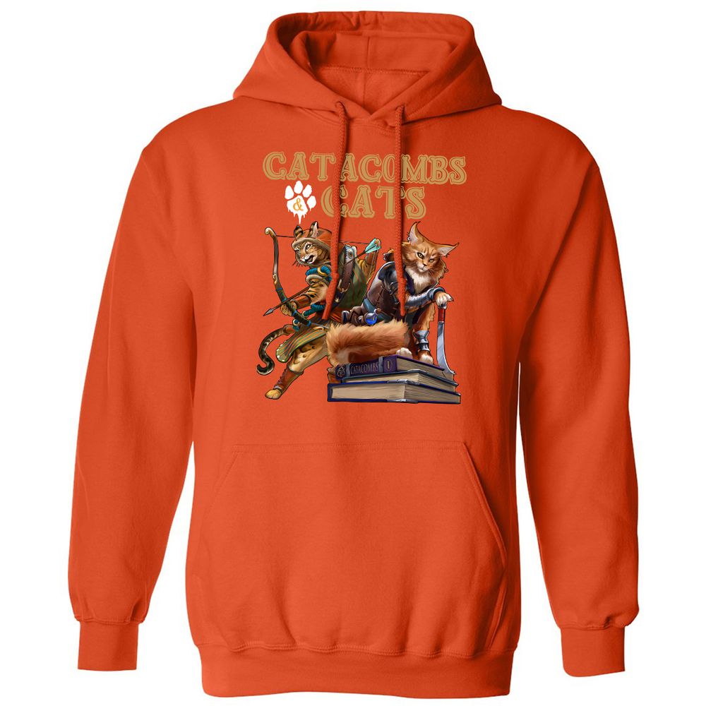 Catacombs & Cats Classic Unisex Hoodie - Orange - 10