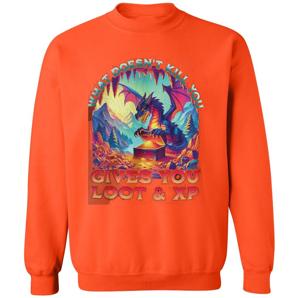 What Doesn't Kill You Give You Loot & XP Classic Unisex Sweatshirt - Orange - 10