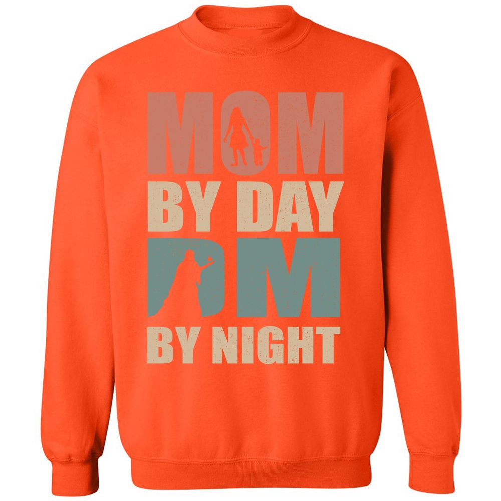 Mom By Day DM By Night Classic Unisex Sweatshirt - Orange - 10