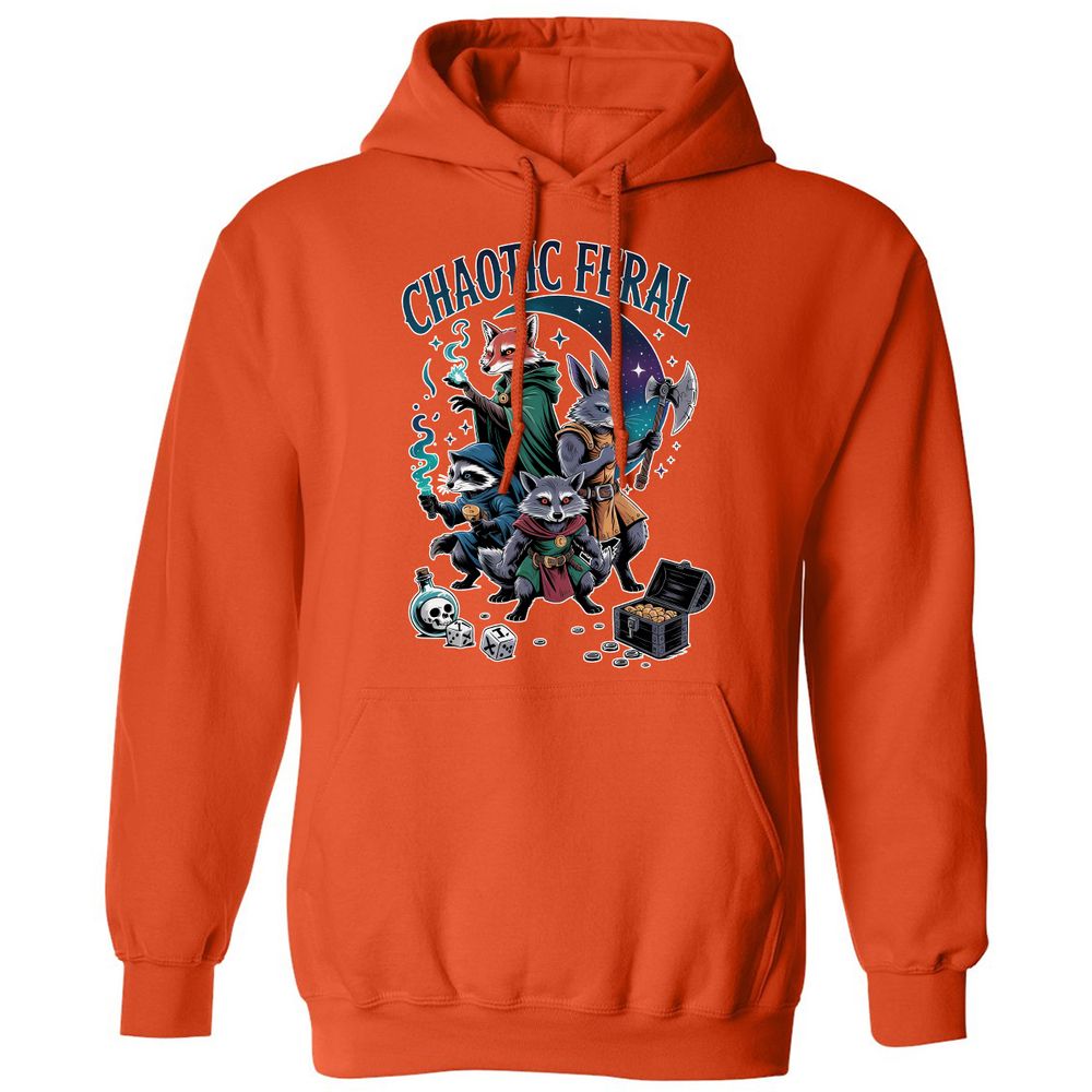 Chaotic Feral Classic Unisex Hoodie - Orange - 10