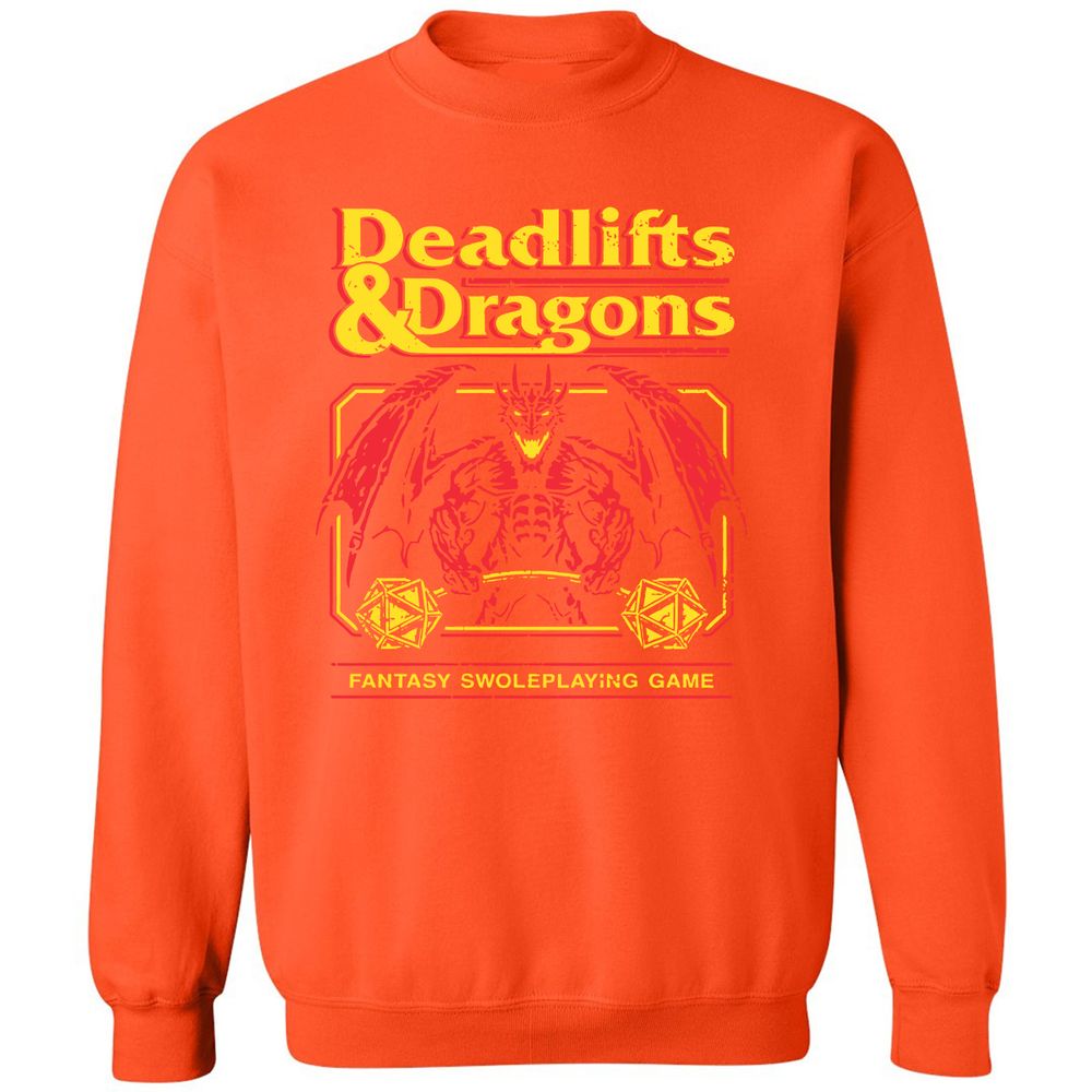 Deadlifts And Dragons Classic Unisex Sweatshirt - Orange - 10