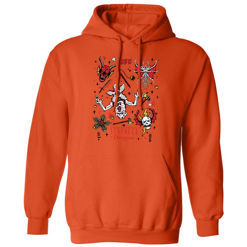STRANGER DUNGEON Classic Unisex Hoodie - Orange - 10