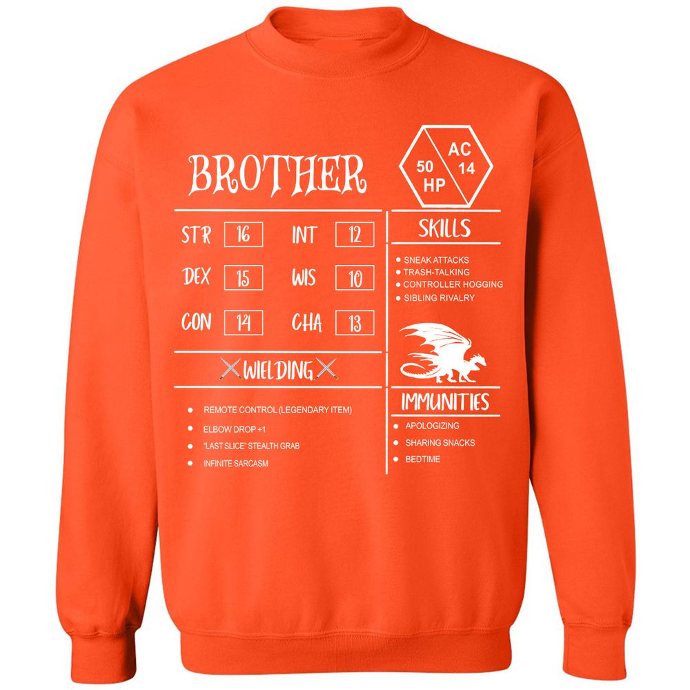 Brother Stats Classic Unisex Sweatshirt - Orange - 10