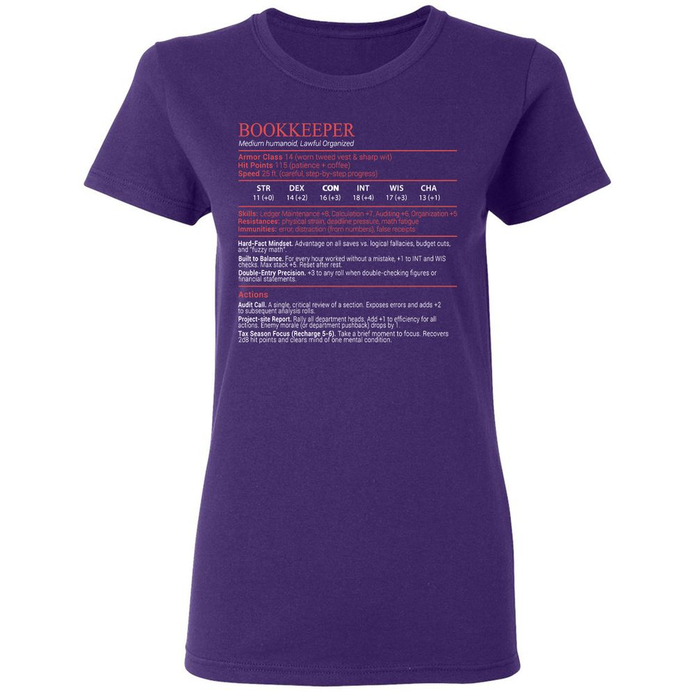 Bookkeepper Stats Block - Purple - 10