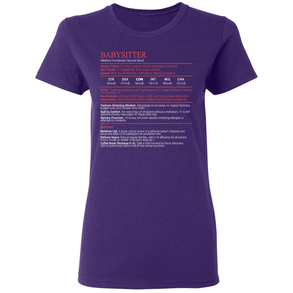 Baby Sitter Stats Block - Purple - 10