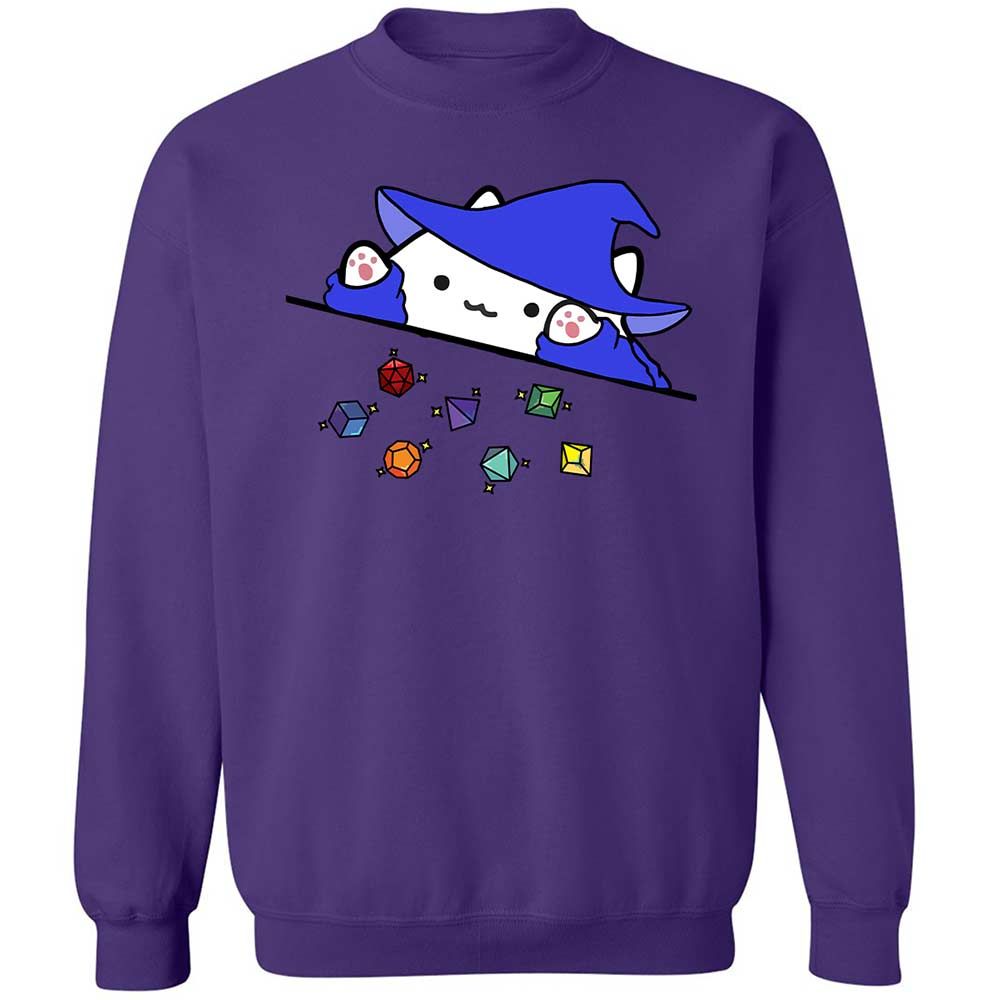 Cat Throws Dices Classic Unisex Sweatshirt - Purple - 10