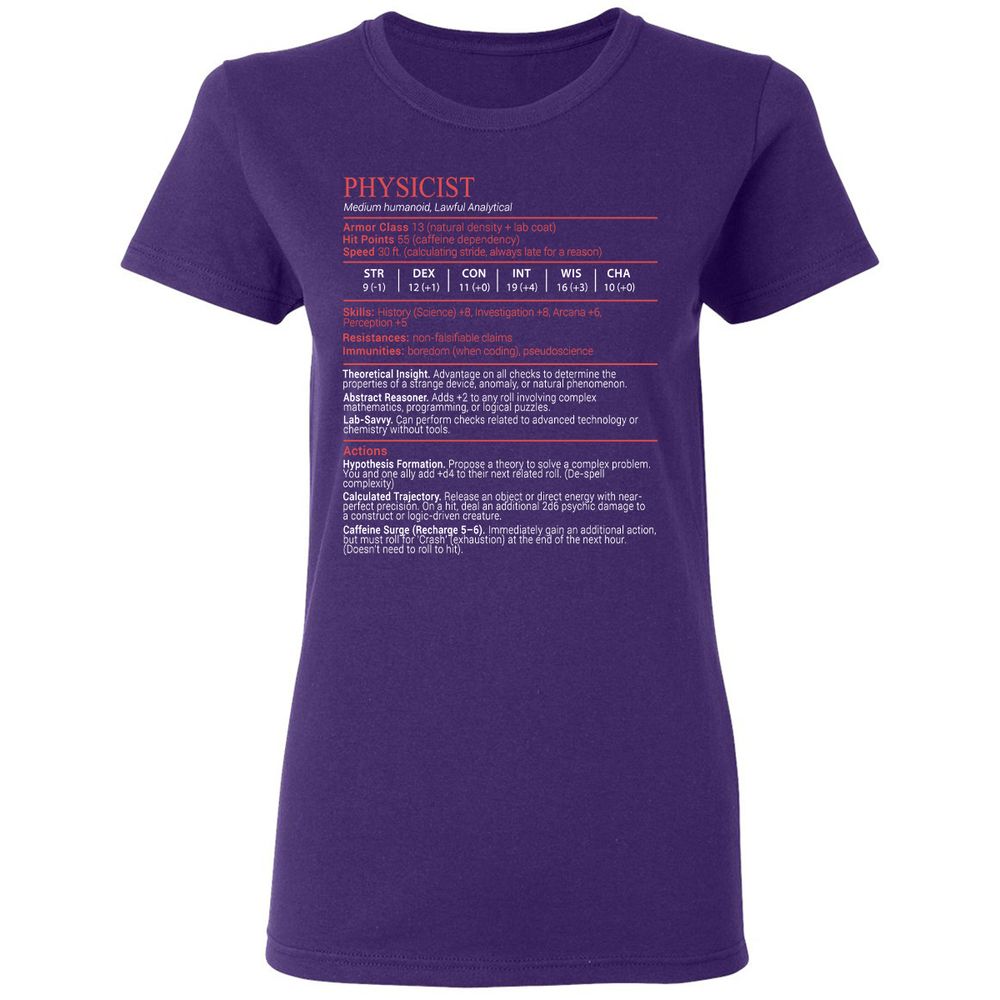 Physicist Stats Block - Purple - 10
