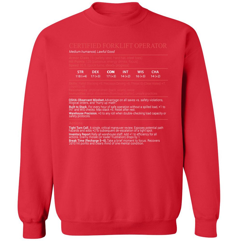 Certified Forklift Operator Stats Block - Red - 10