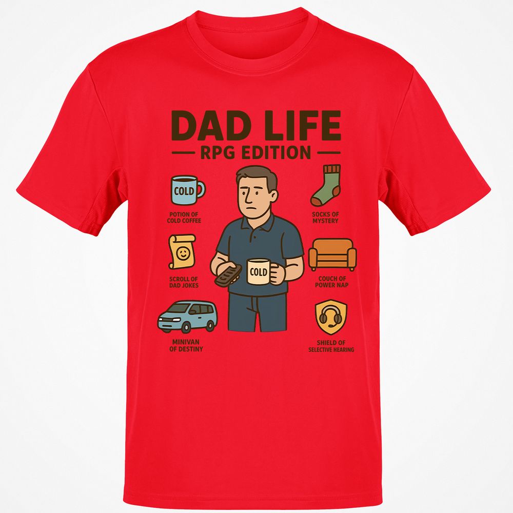 Dad Life RPG Edition Classic Unisex T-Shirt - Red - 10