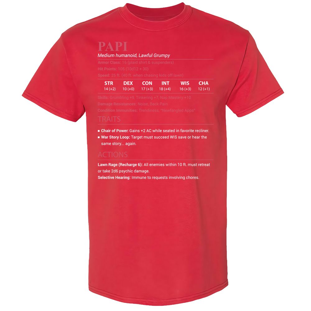 Papi Stats Classic Unisex T-Shirt - Red - 10