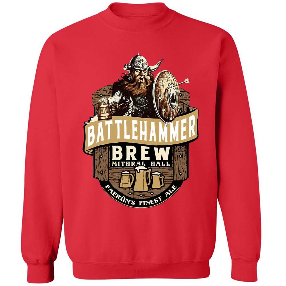 Battlehammer Brew Classic Unisex Sweatshirt - Red - 10