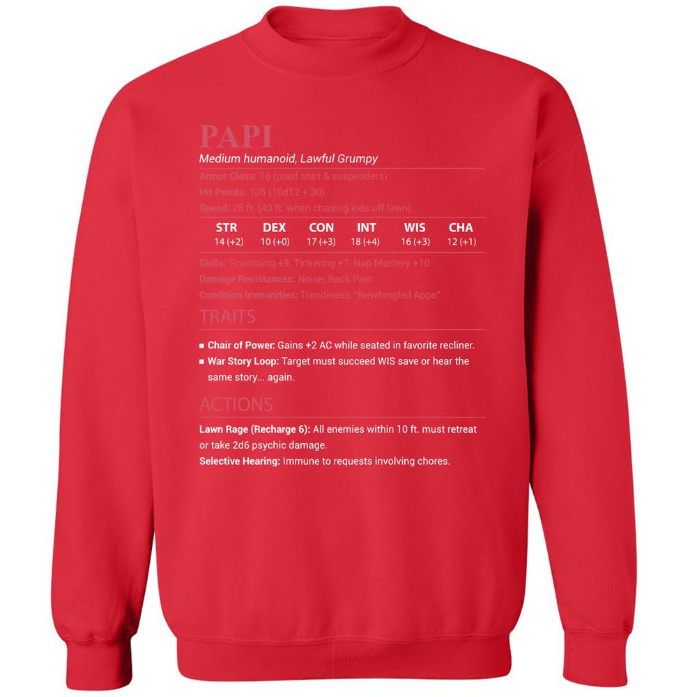Papi Stats Classic Unisex Sweatshirt - Red - 10