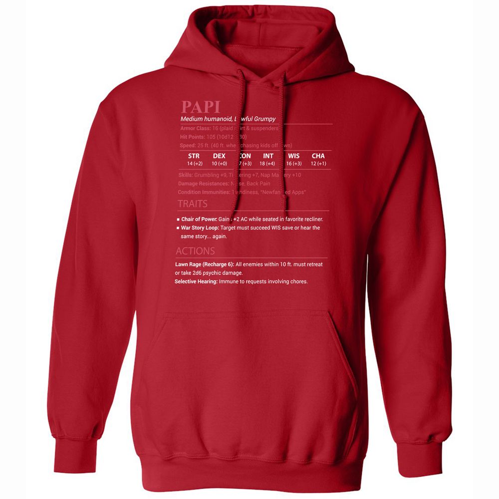Papi Stats Classic Unisex Hoodie - Red - 10