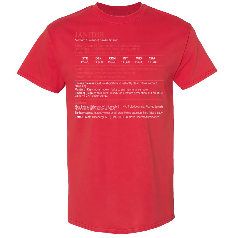 Janitor Stats Block - Red - 10