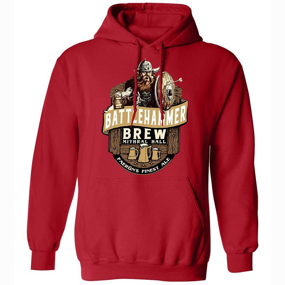 Battlehammer Brew Classic Unisex Hoodie - Red - 10