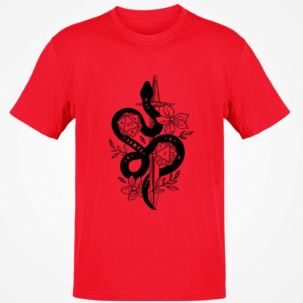 D20 Snake and Sword - Red - 10