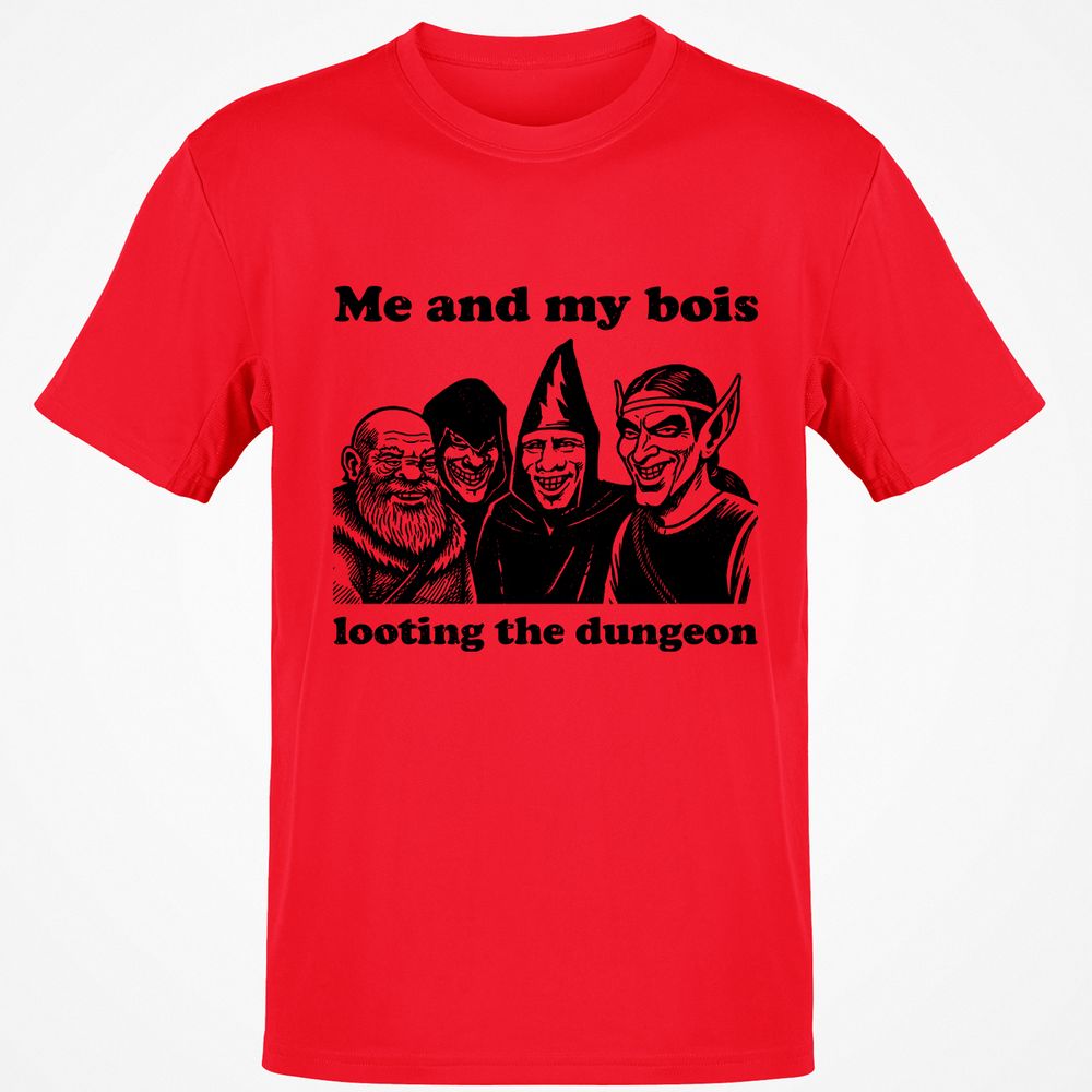 Me and my bois looting the dungeon Classic Unisex T-Shirt - Red - 10