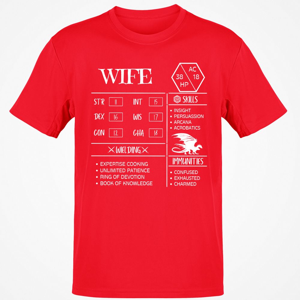 Wife Stats 2 Classic Unisex T-Shirt - Red - 10