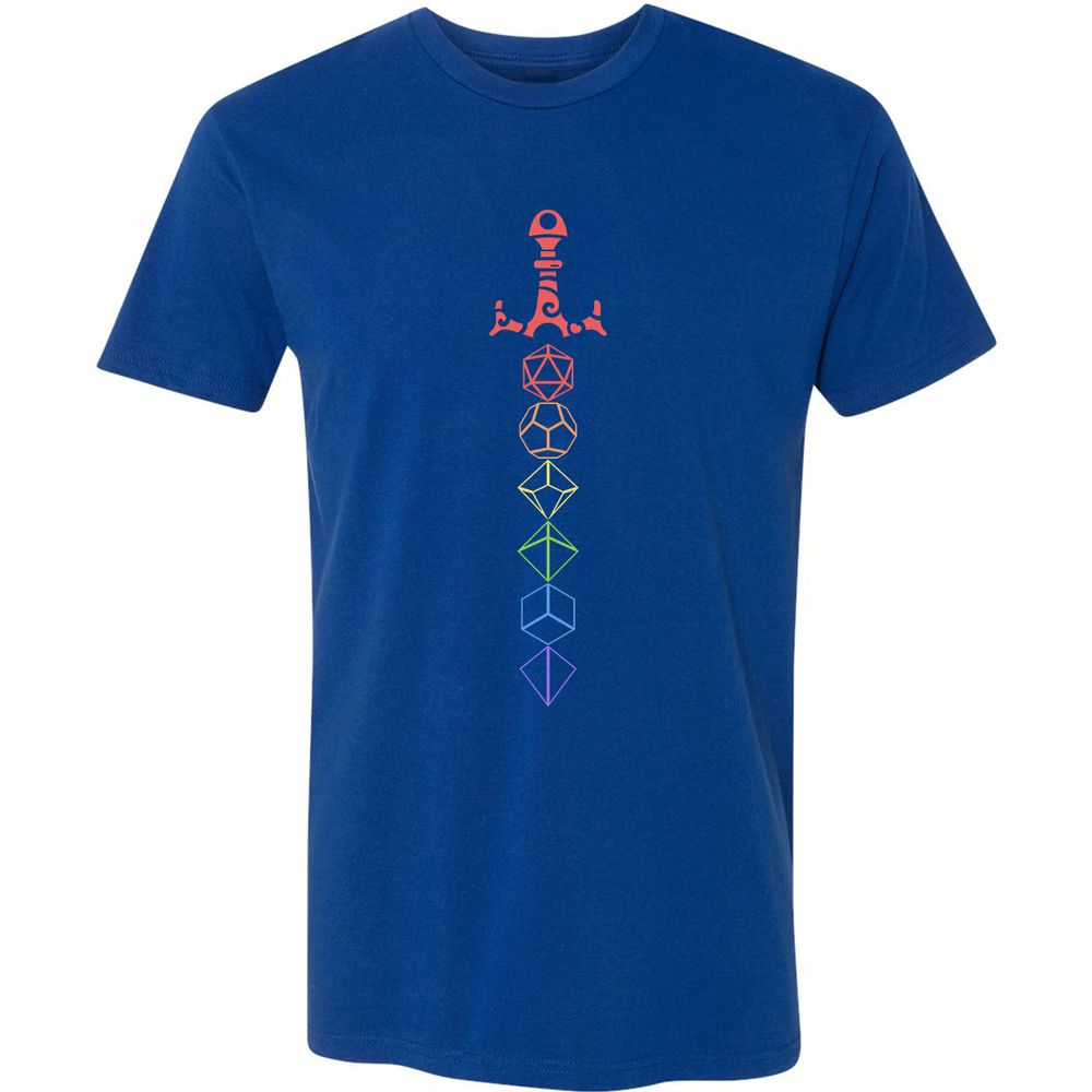 Rainbow Dice Sword LGBT Premium Unisex T-Shirt - Royal - 10