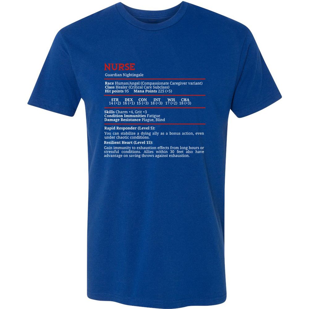 Nurse Stats Premium Unisex T-Shirt - Royal - 10
