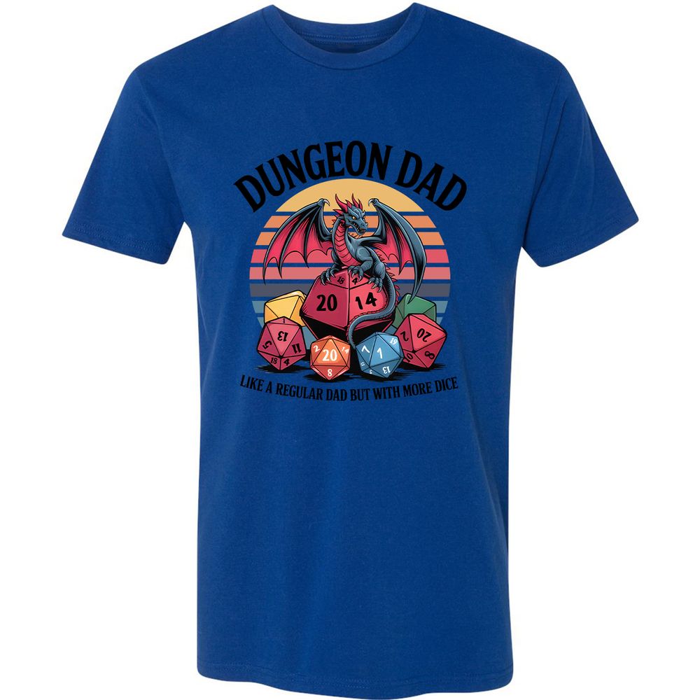Dungeon Dad With More Dice Premium Unisex T-Shirt - Royal - 10