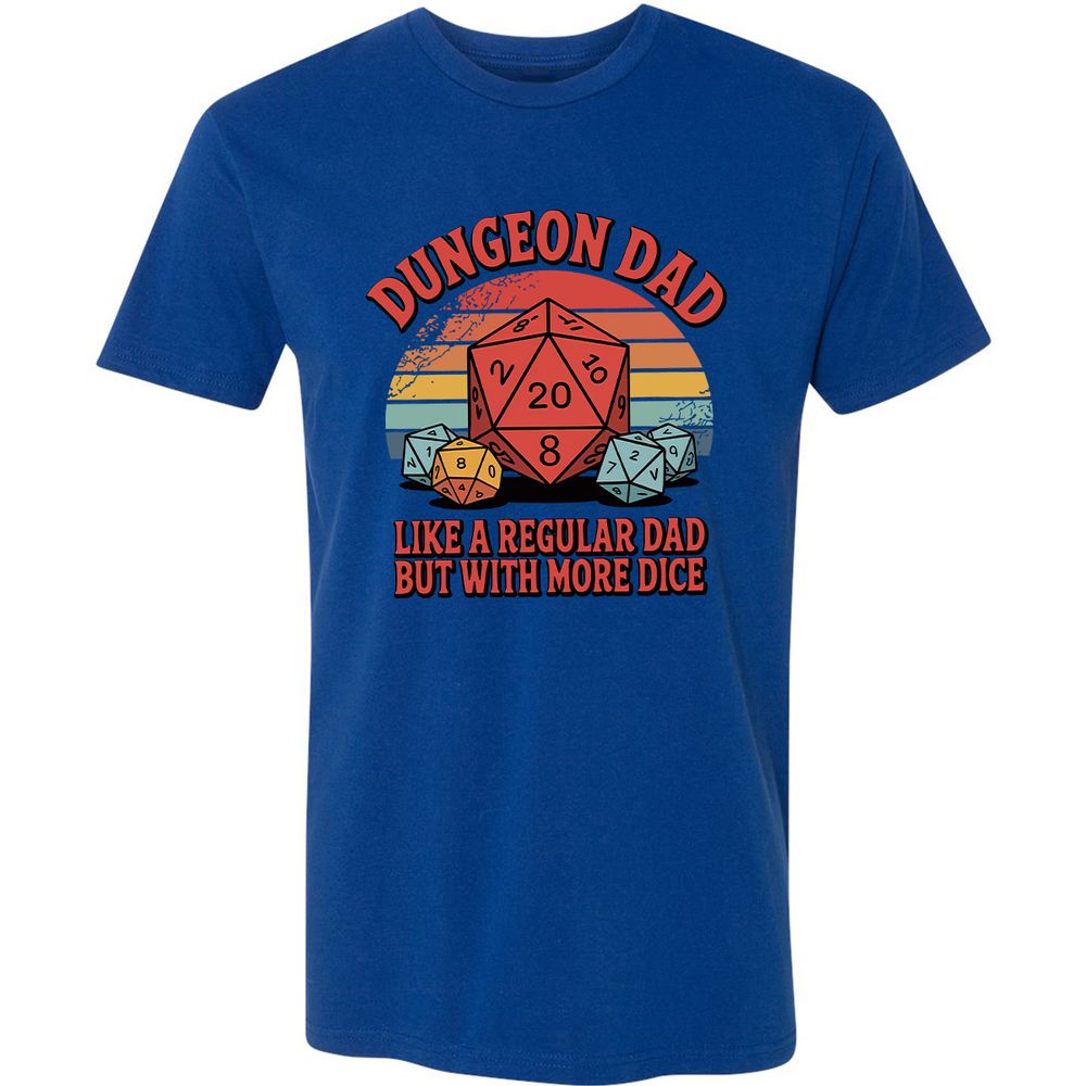 Dungeon Dad With More Dice Premium Unisex T-Shirt - Royal - 10