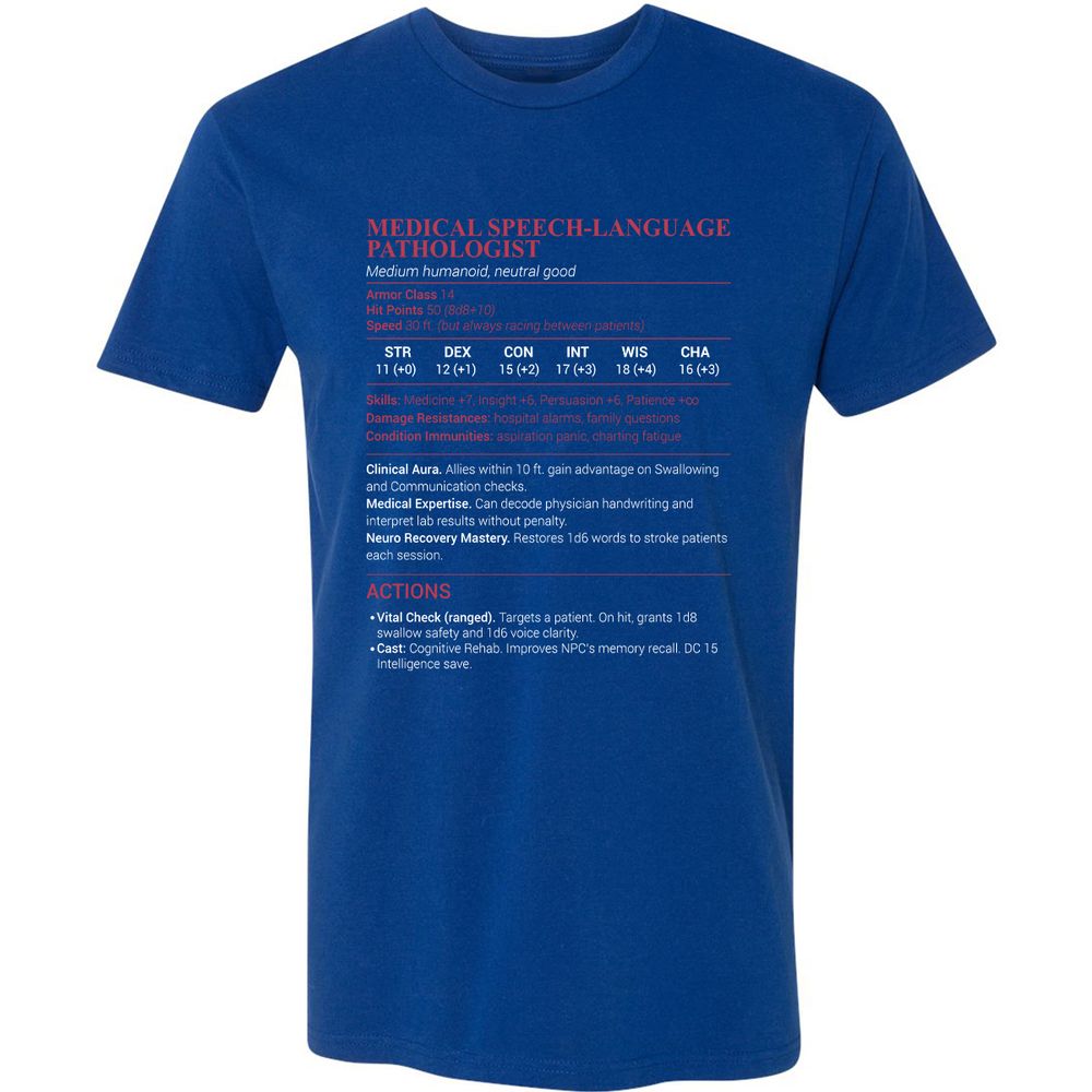 Medical SLP Premium Unisex T-Shirt - Royal - 10