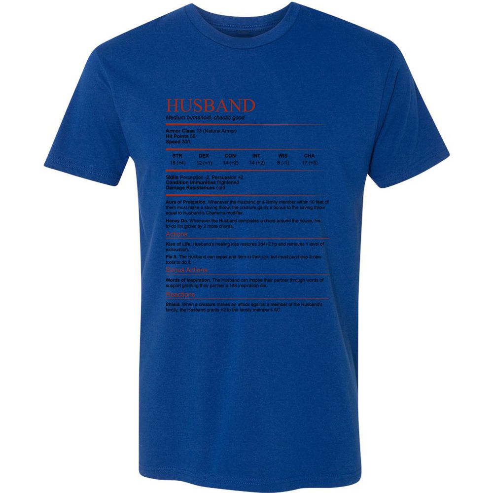 Husband White Premium Unisex T-Shirt - Royal - 10