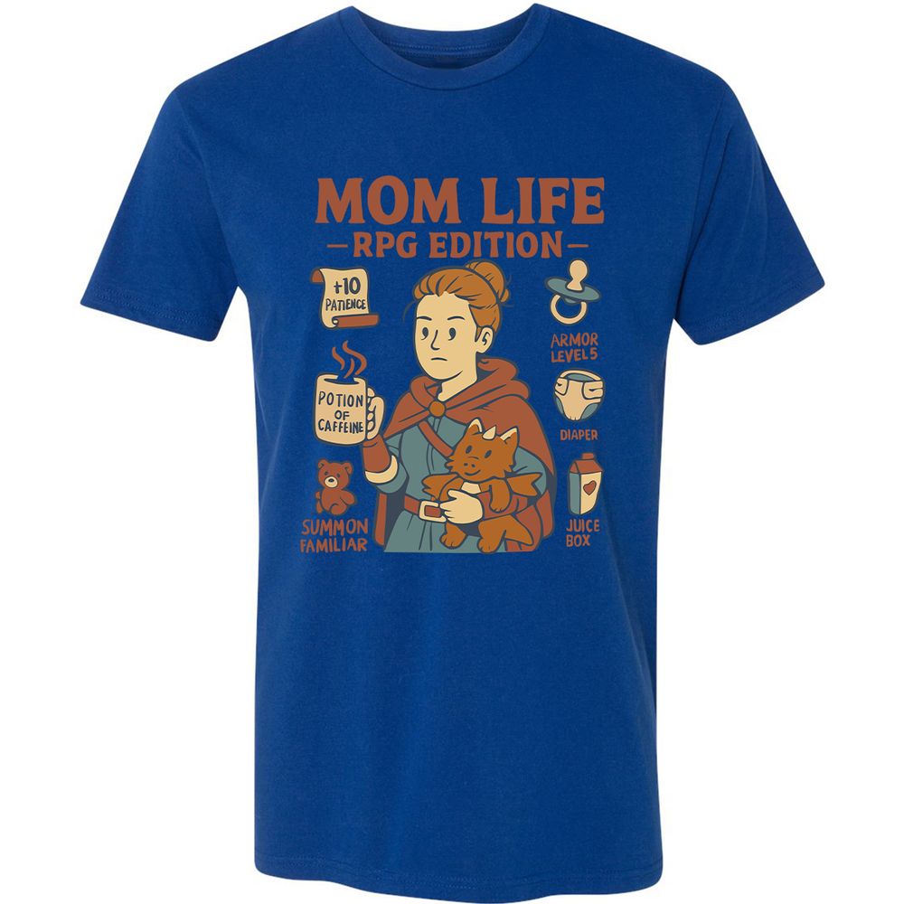 Mom Life RPG Edition Premium Unisex T-Shirt - Royal - 10