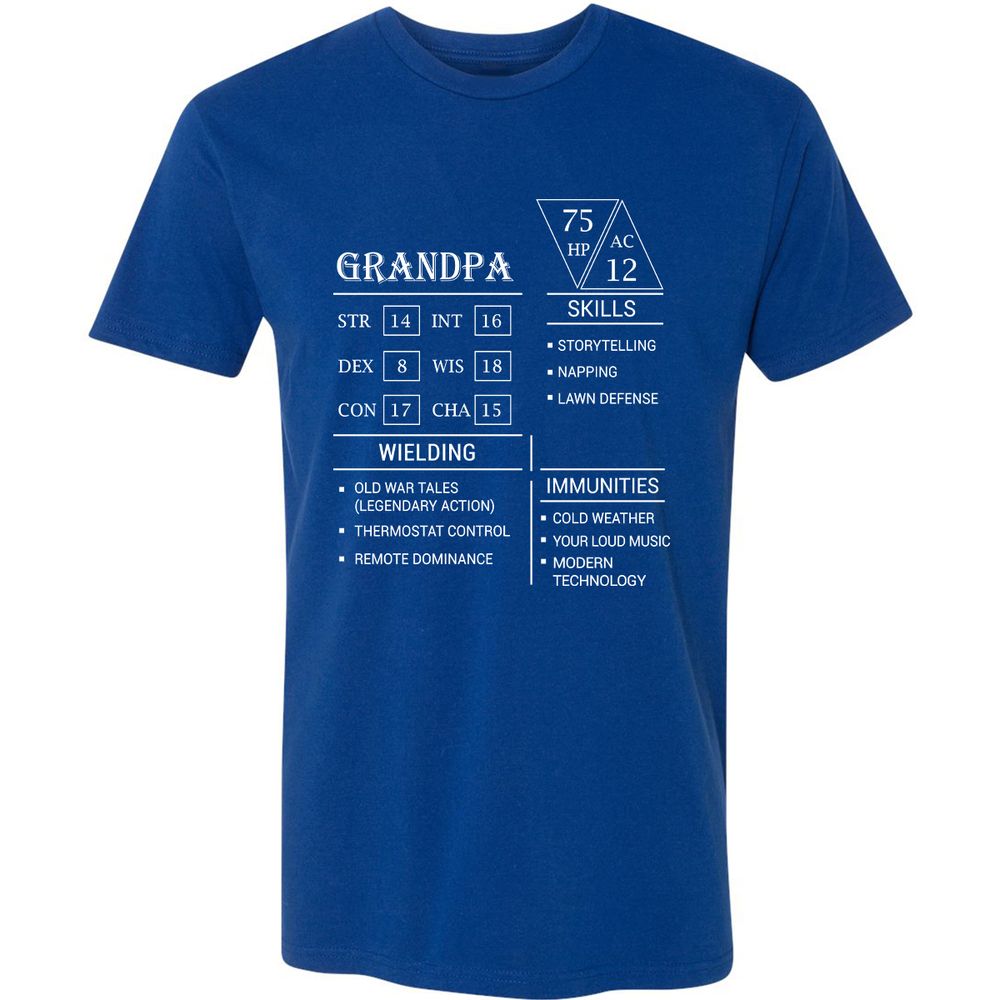 Grandpa Stats Premium Unisex T-Shirt - Royal - 10