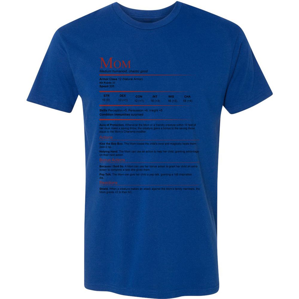 Mom Stats Premium Unisex T-Shirt - Royal - 10