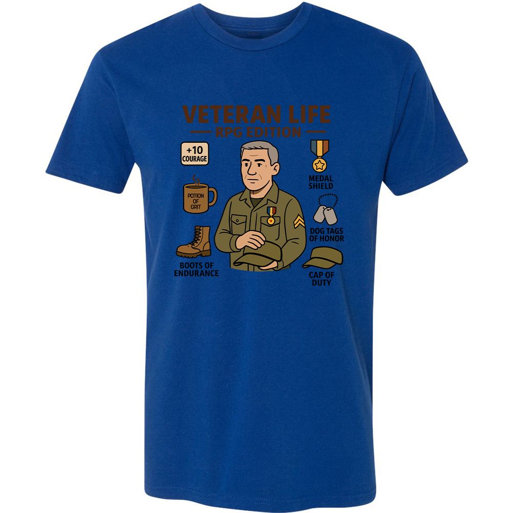 Veteran Life RPG Edition Premium Unisex T-Shirt - Royal - 10