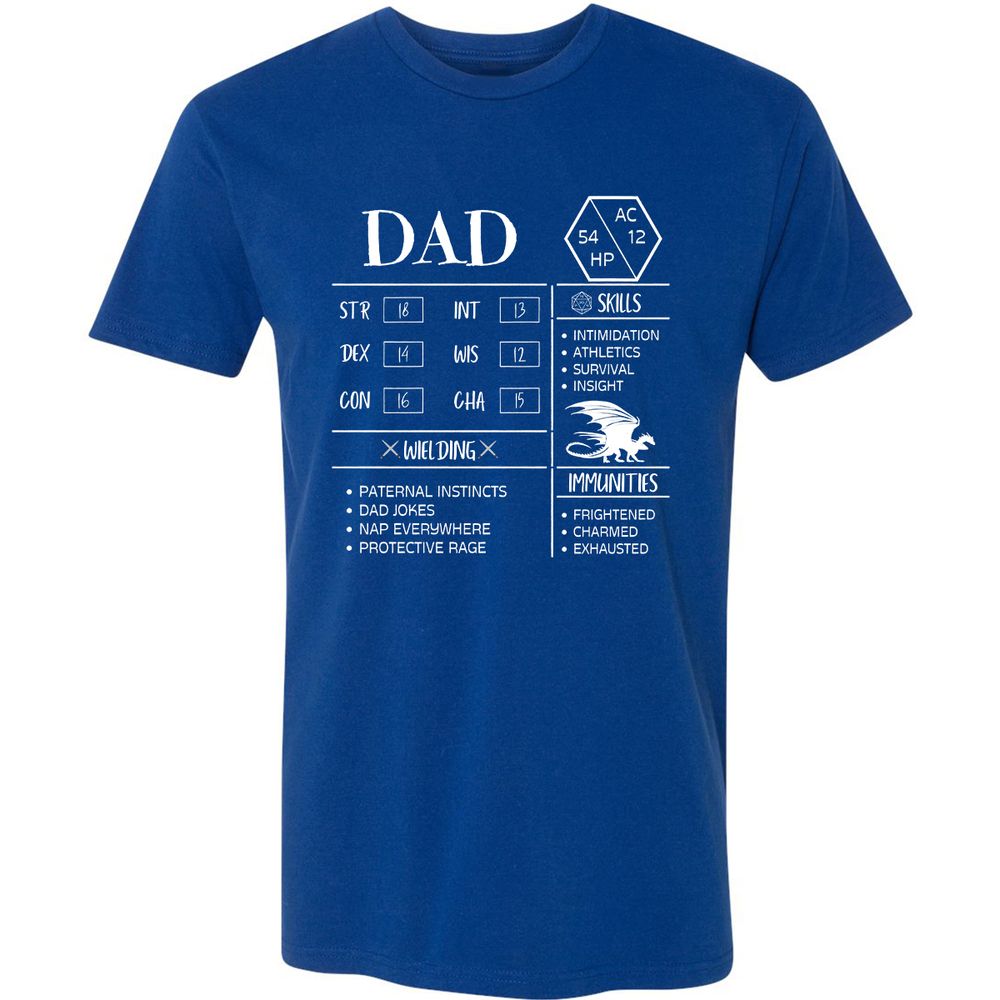 Dad Stats 2 Premium Unisex T-Shirt - Royal - 10