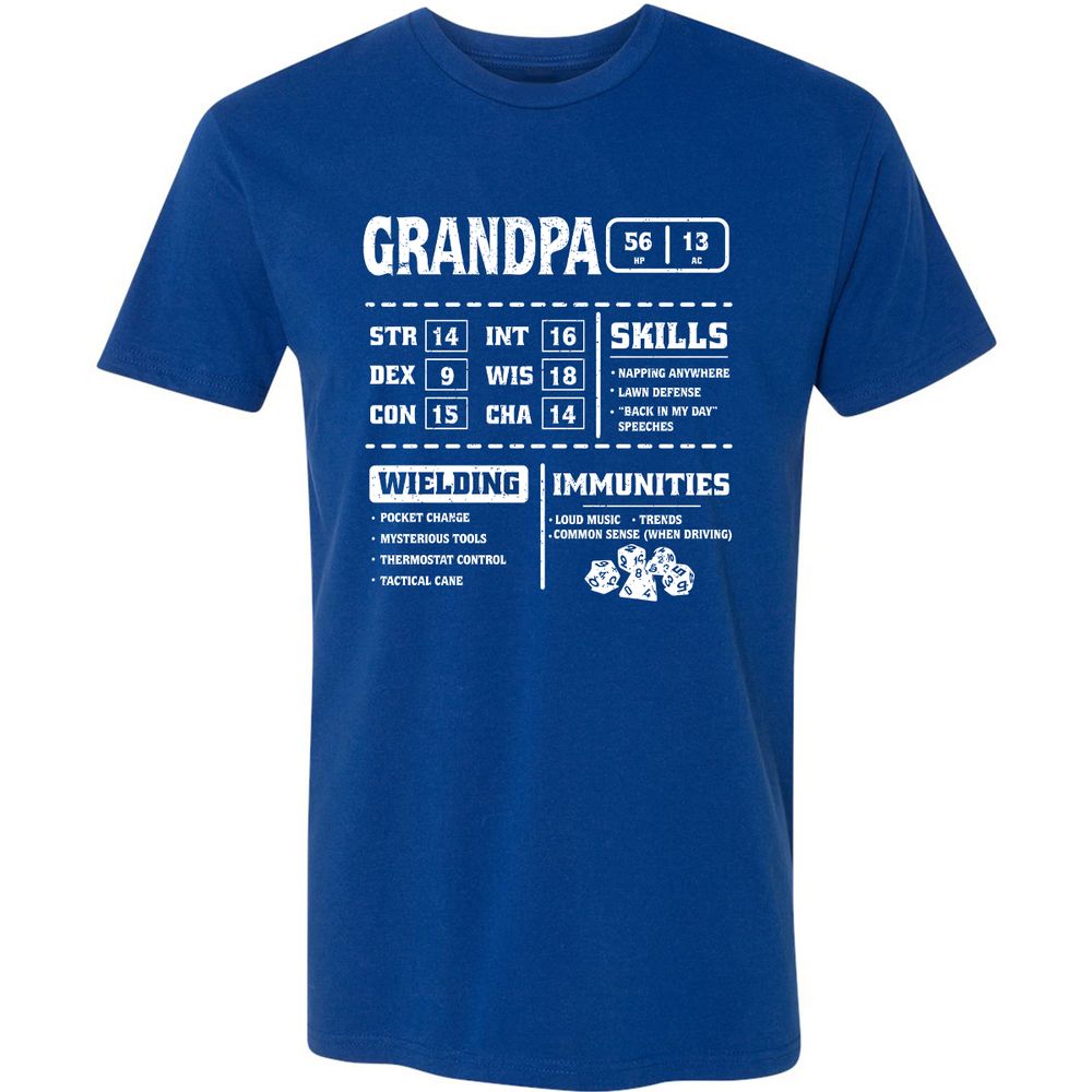 Grandpa Stats 2 Premium Unisex T-Shirt - Royal - 10