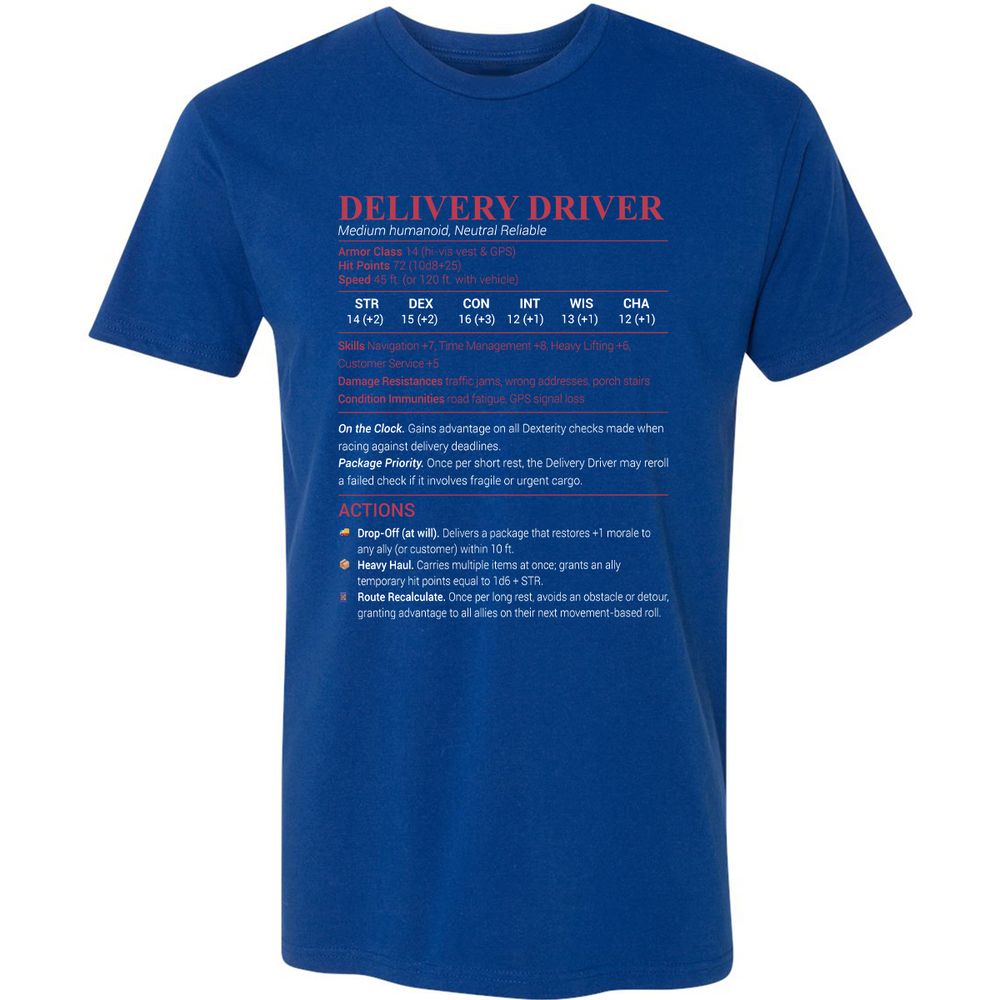 Delivery Driver Premium Unisex T-Shirt - Royal - 10