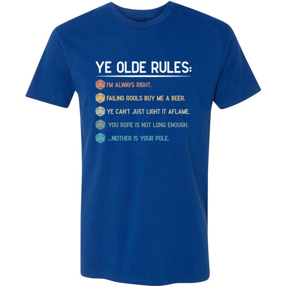 Dungeon Master Rules – Ye Olde RPG Premium Unisex T-Shirt - Royal - 10