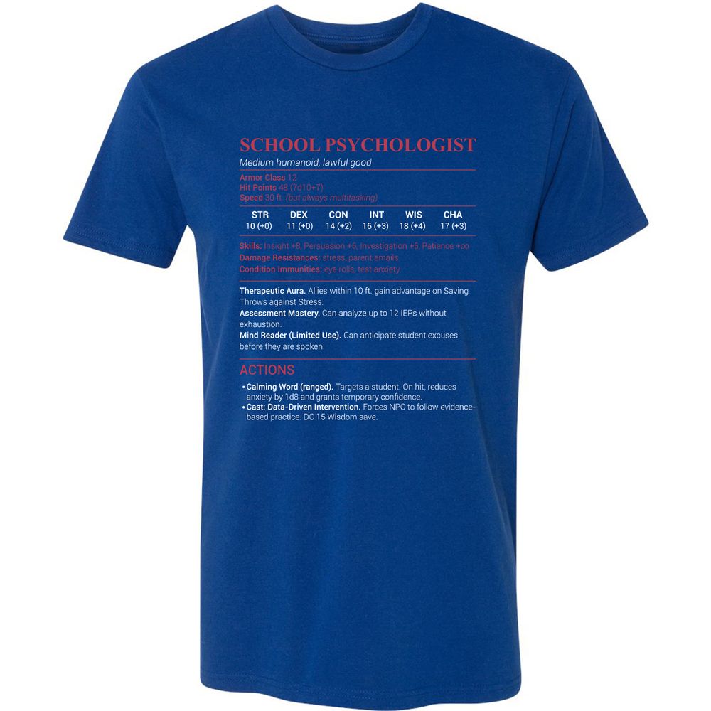 School Psychologist Premium Unisex T-Shirt - Royal - 10