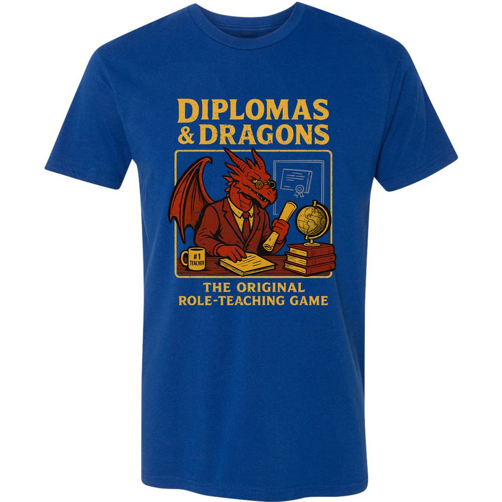 Diplomas & Dragons Premium Unisex T-Shirt - Royal - 10