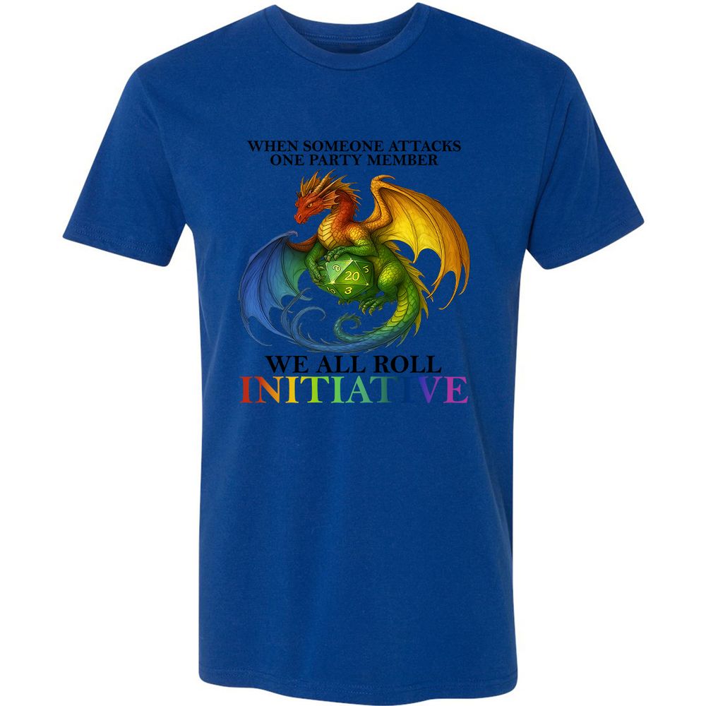 Dragon We All Roll For Initiative Premium Unisex T-Shirt - Royal - 10
