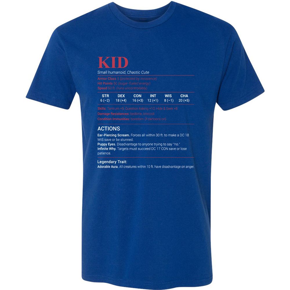 Kid Stats Premium Unisex T-Shirt - Royal - 10