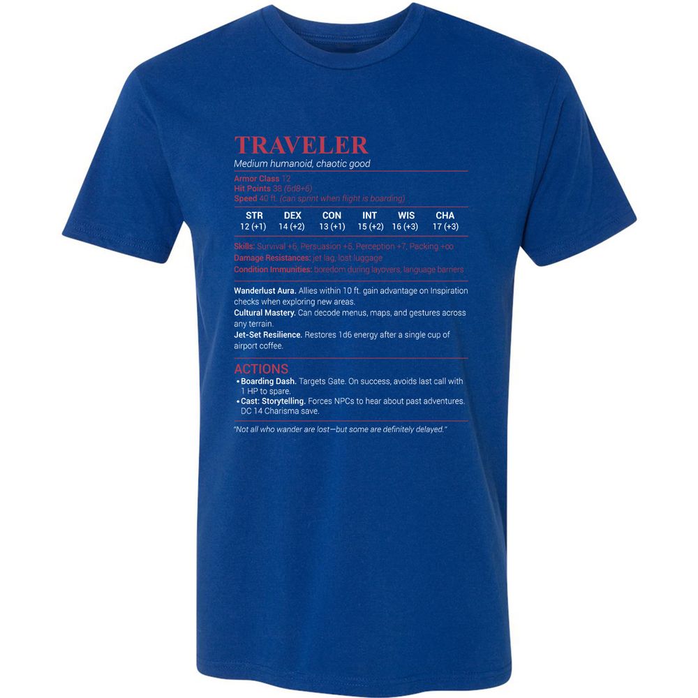 Traveler Premium Unisex T-Shirt - Royal - 10