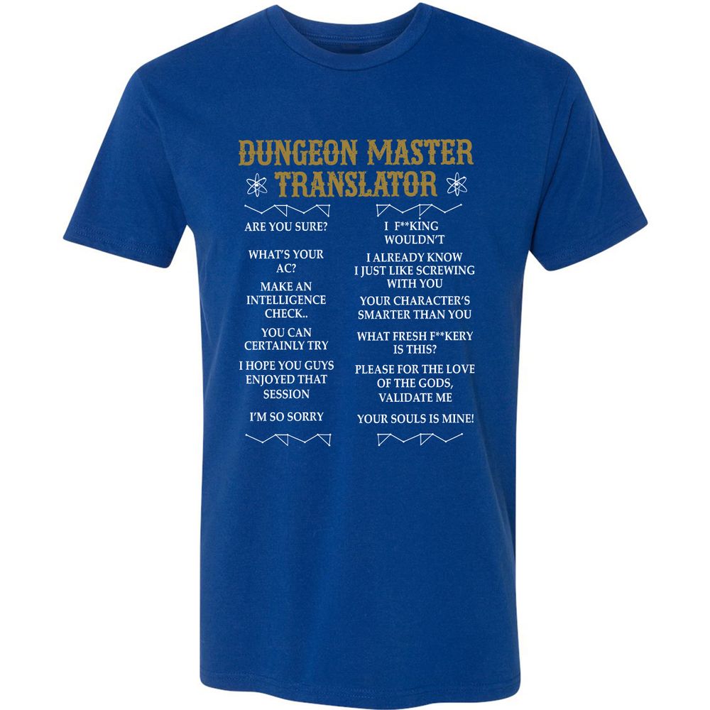 Dungeon Master Translator Premium Unisex T-Shirt - Royal - 10